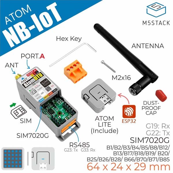 M5Stack ATOM DTU NB-IoT