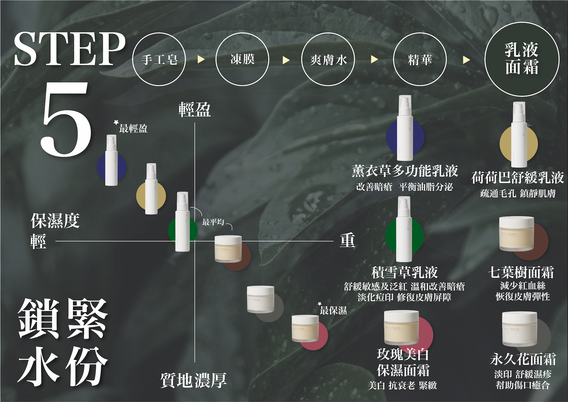 一圖睇清各款乳液面霜對不同皮膚問題的功效