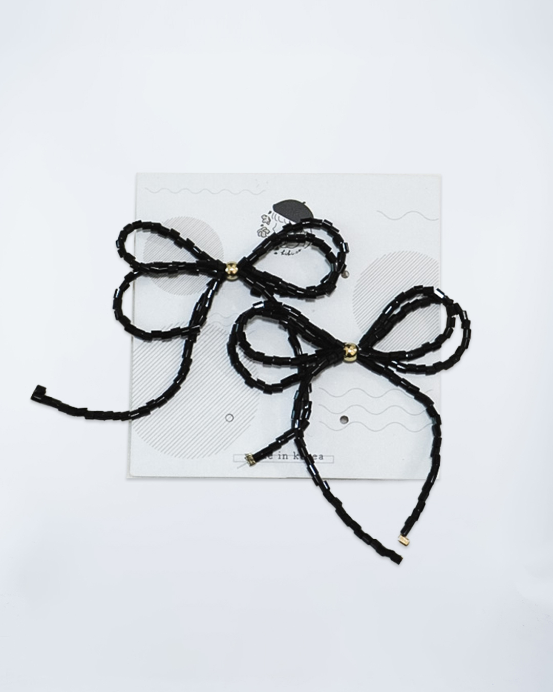 黑色珠珠蝴蝶圈圈耳環