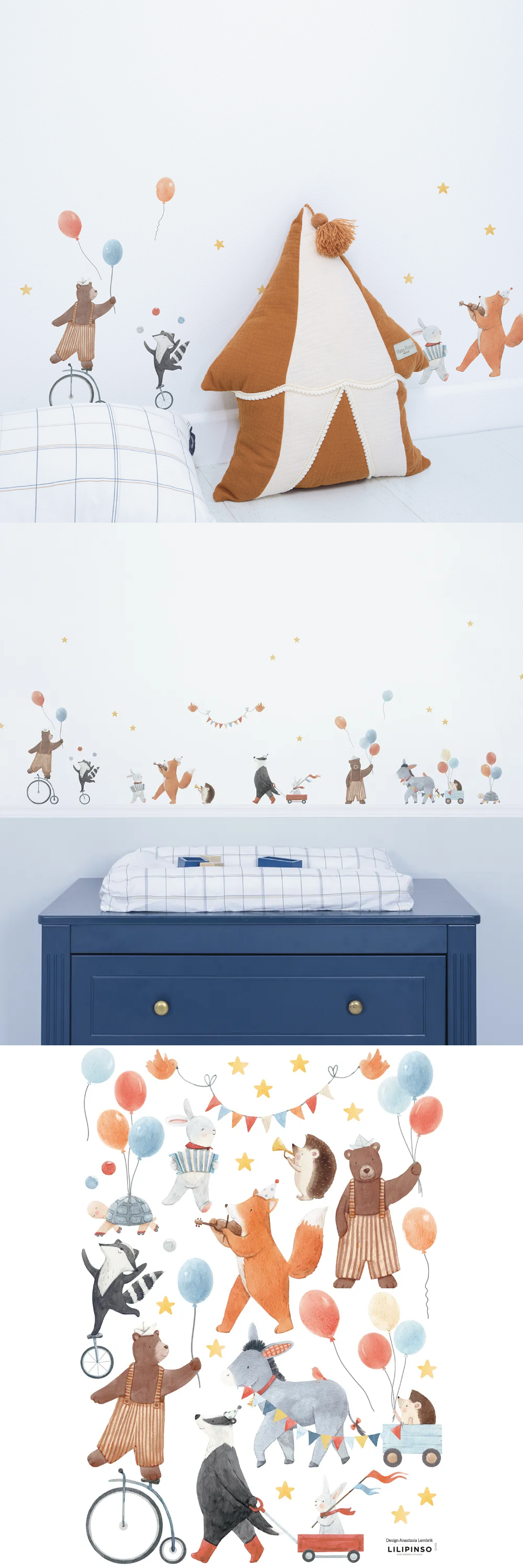 法國 LILIPINSO 兒童壁貼-小人物,營造出一種原始而快樂的氛圍。可便利的設計空間牆壁。