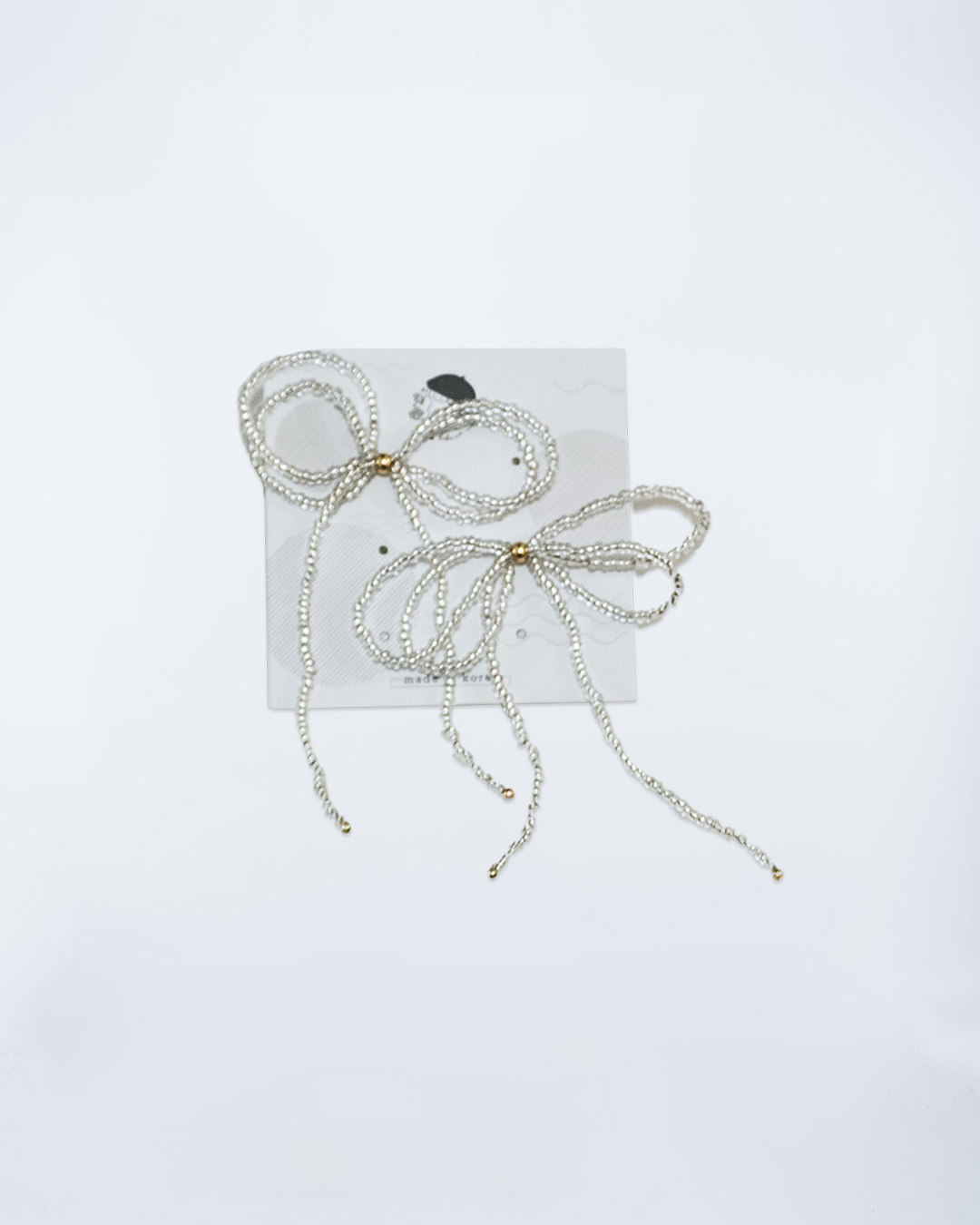 透明珠珠蝴蝶大圈圈耳環