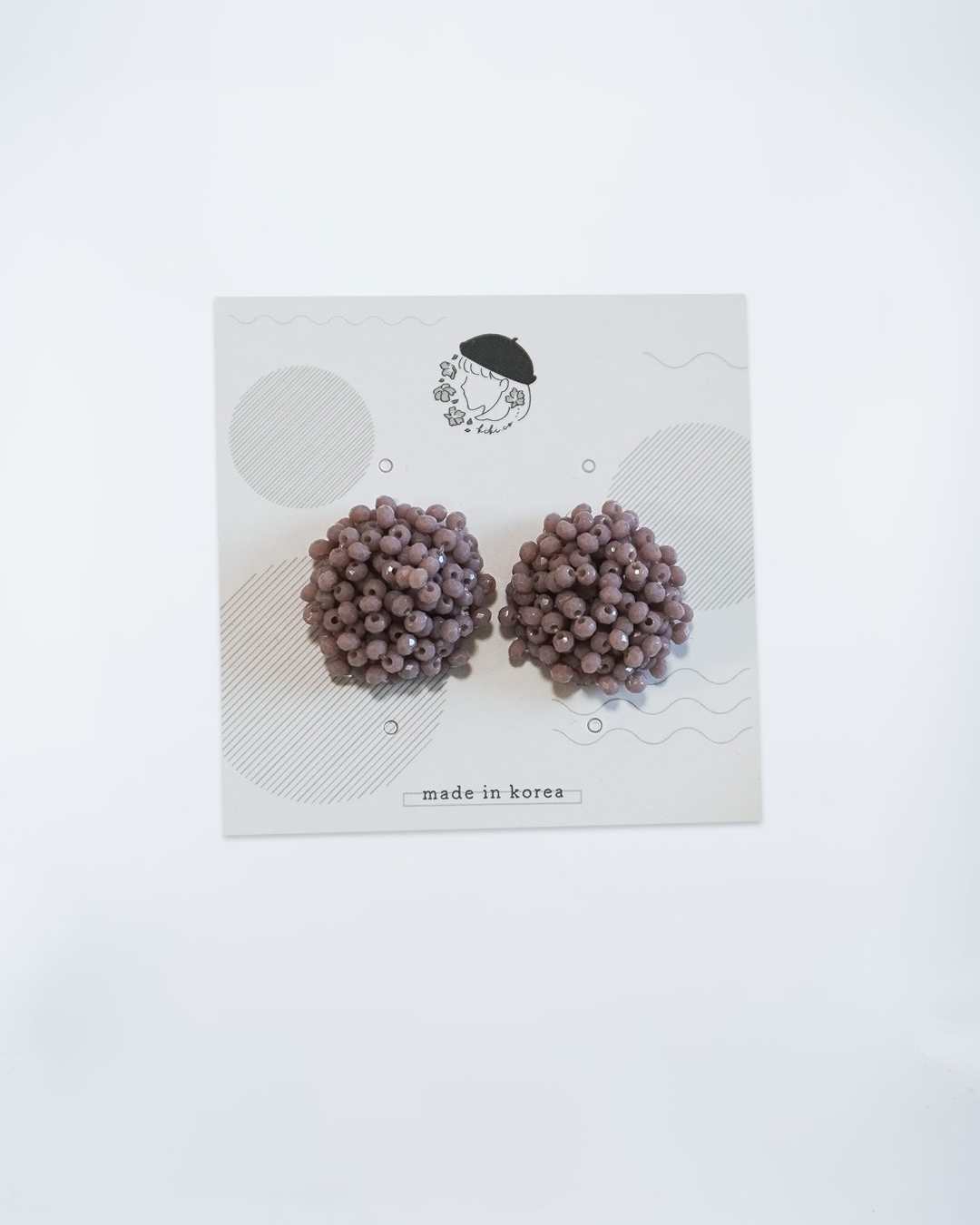 蒲公英珠珠花耳環