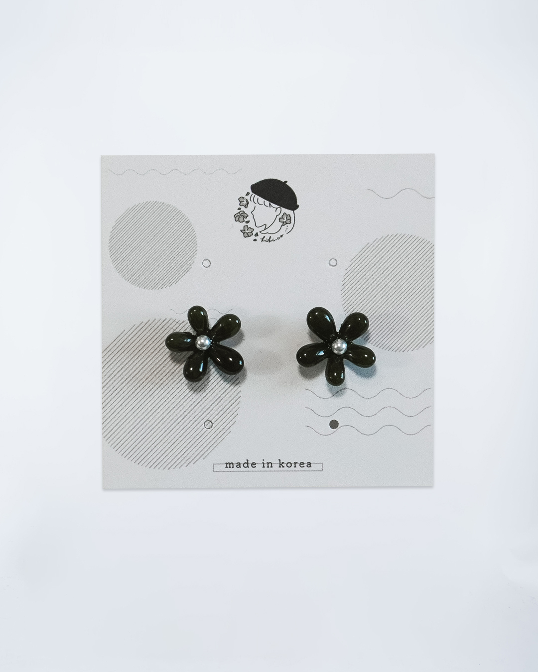 彩色珍珠花朵耳環