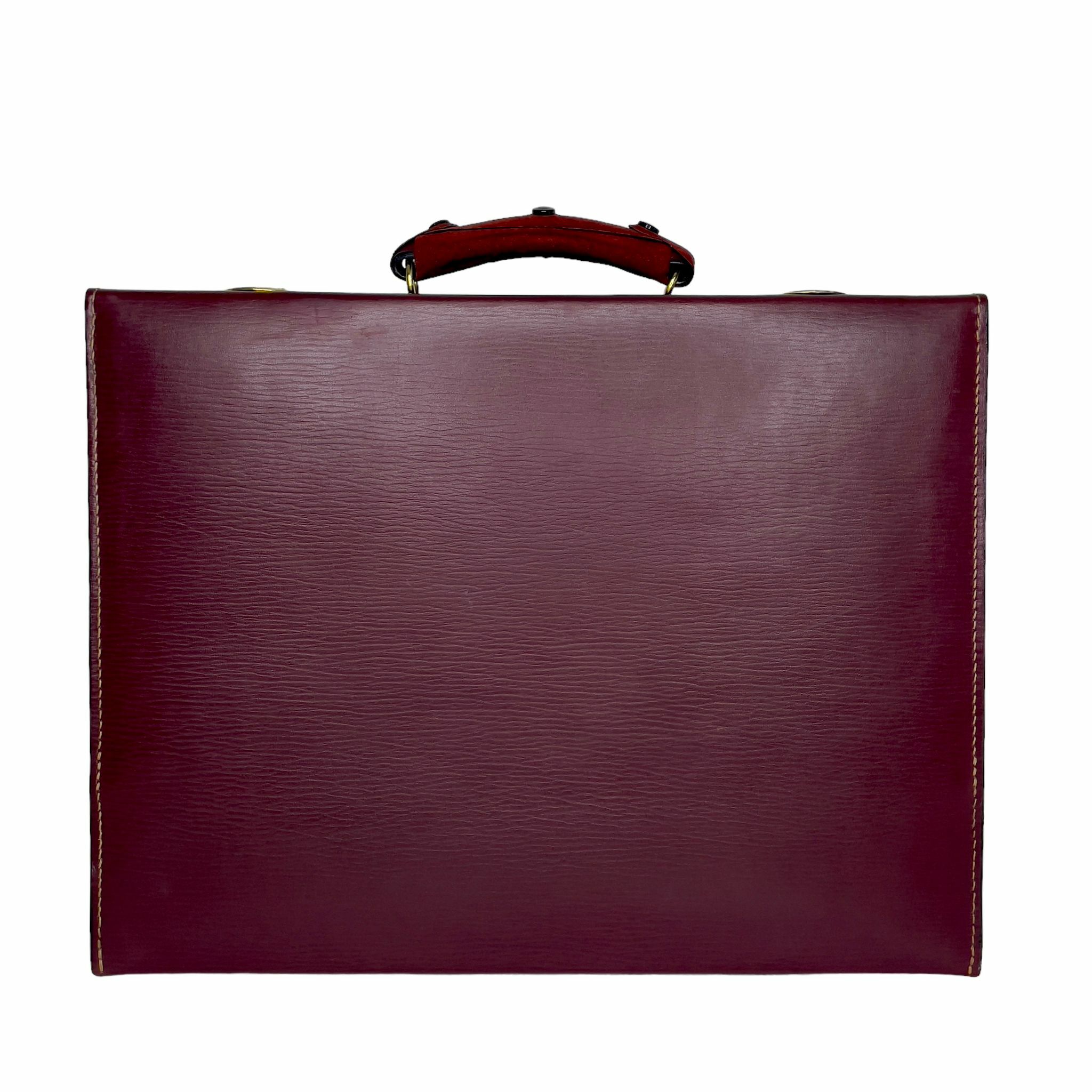 95%NEW德國GOLD PFELL 手提公事包，專業人士手提箱，酒紅色牛皮，復古金扣 #香榭站正品