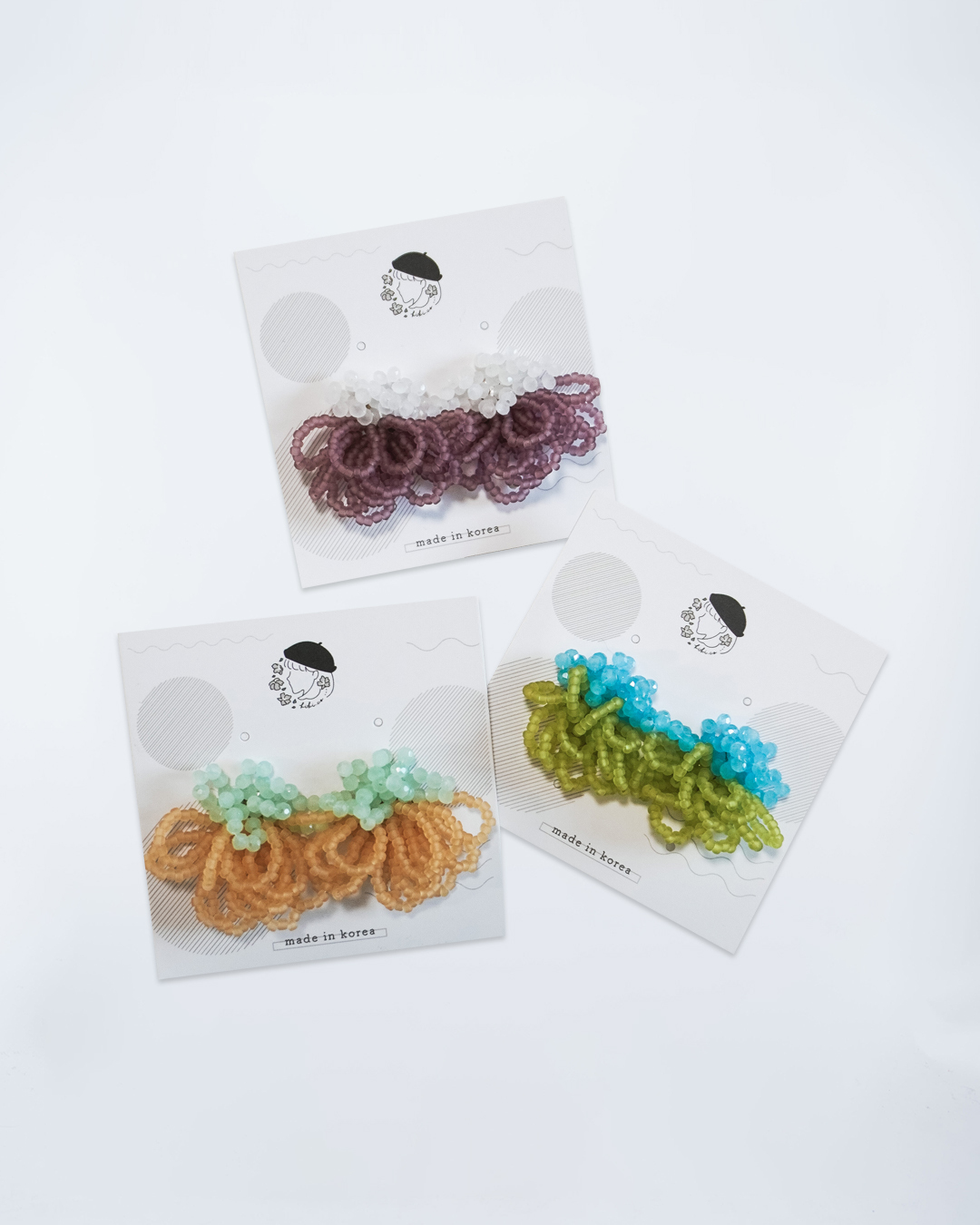 拼色不規則的花束耳環