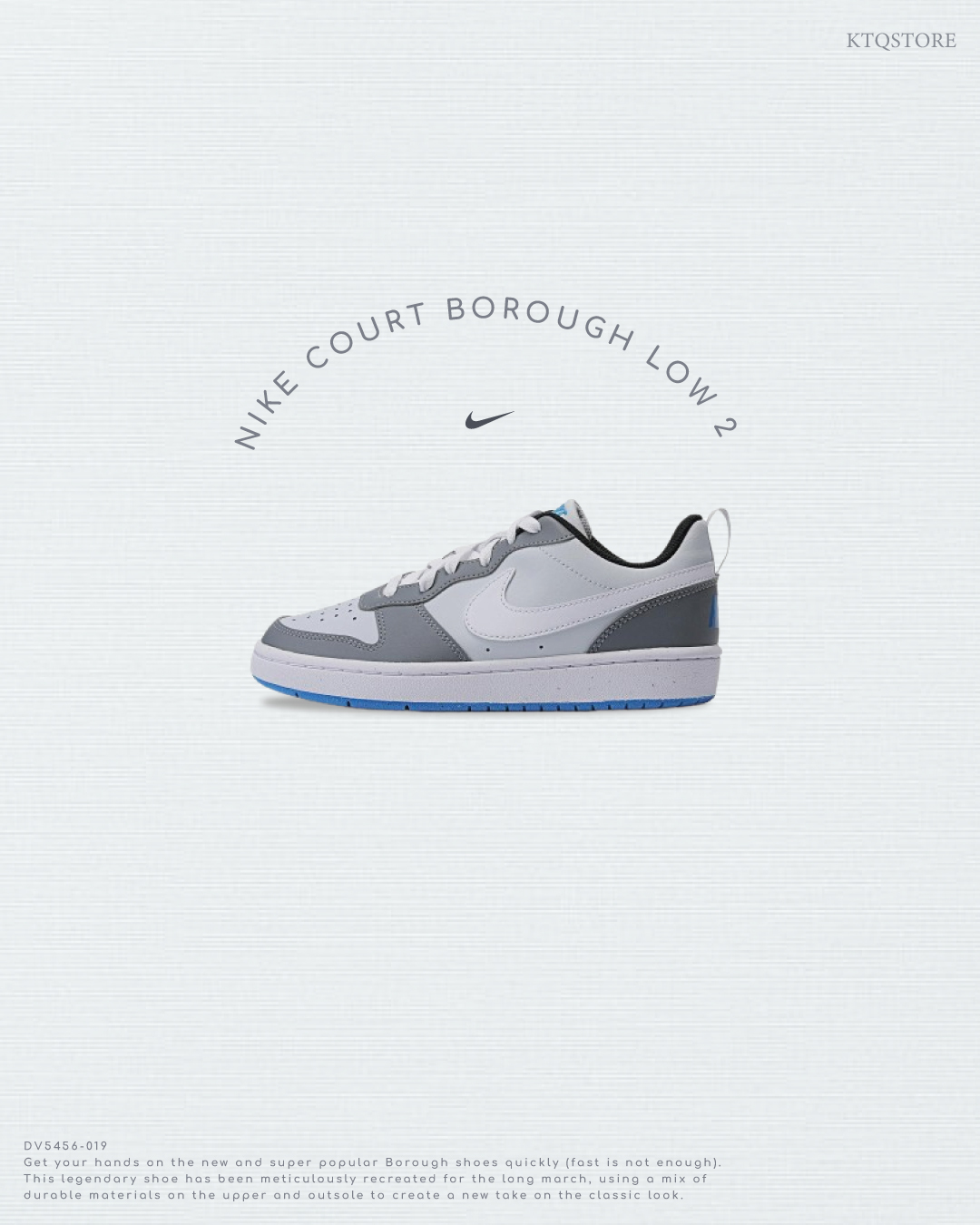 KTQ STORE ‧ Nike Court Borough 小DUNK 酷灰 DV5456-019