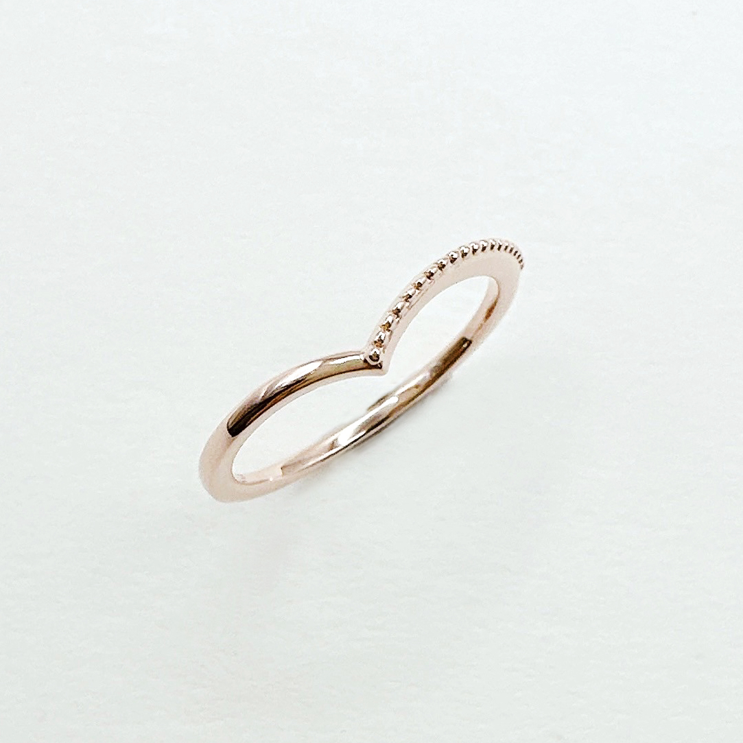 V線條 純銀戒指