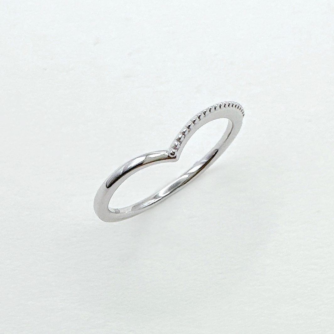 V線條 純銀戒指