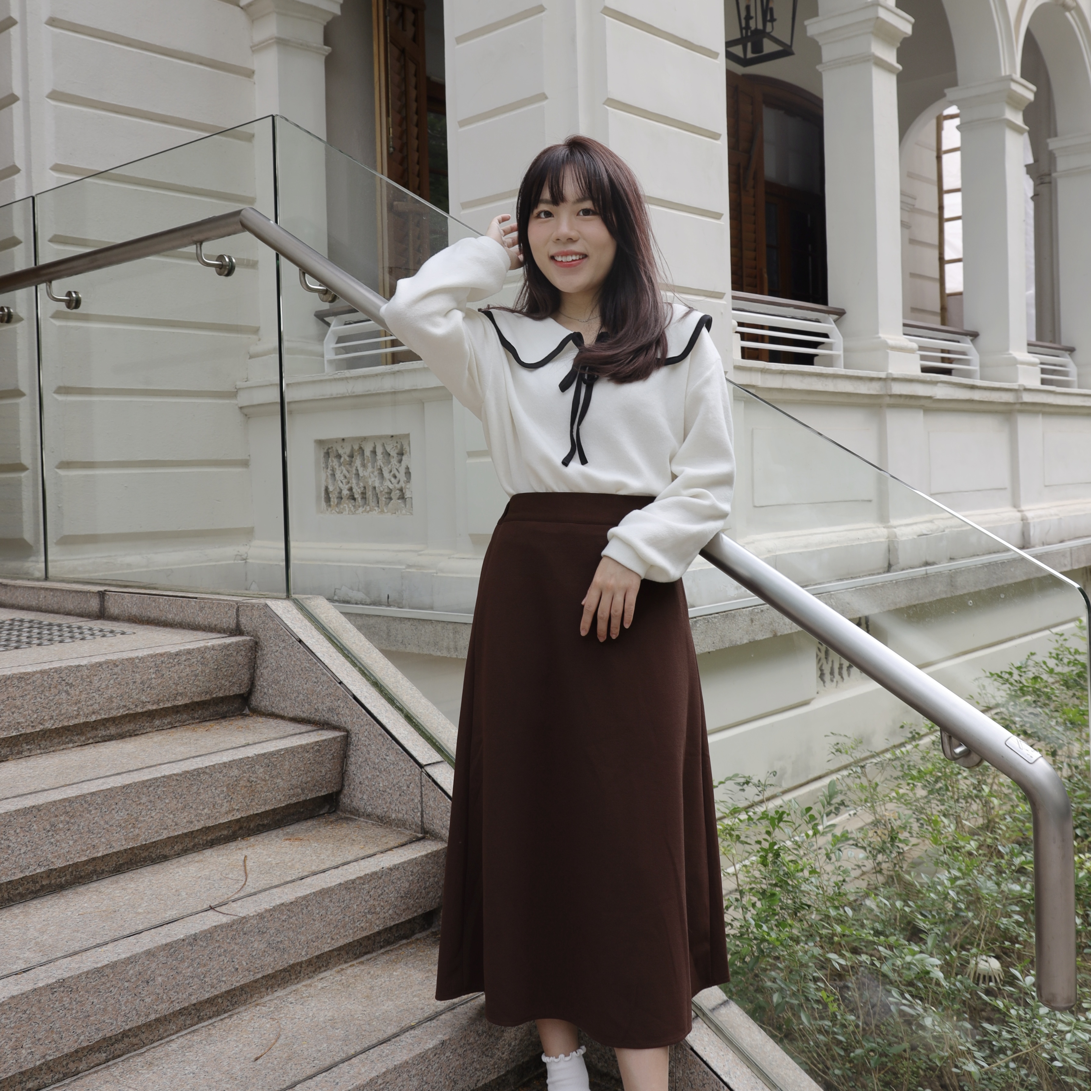 ||SKl235|| 秋冬彈性休閒直身長裙