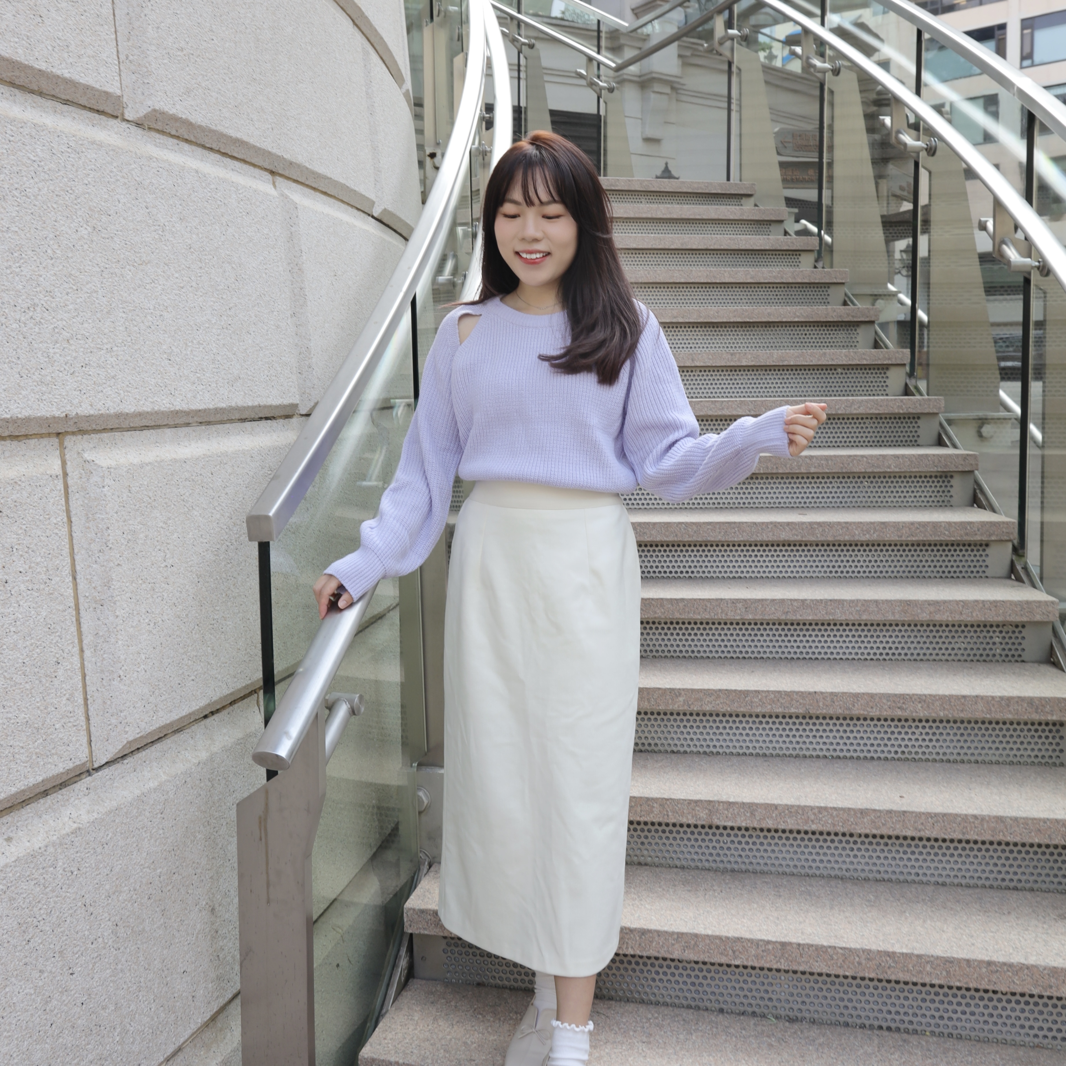 ||SKl233|| 直身暗紋壓線長裙