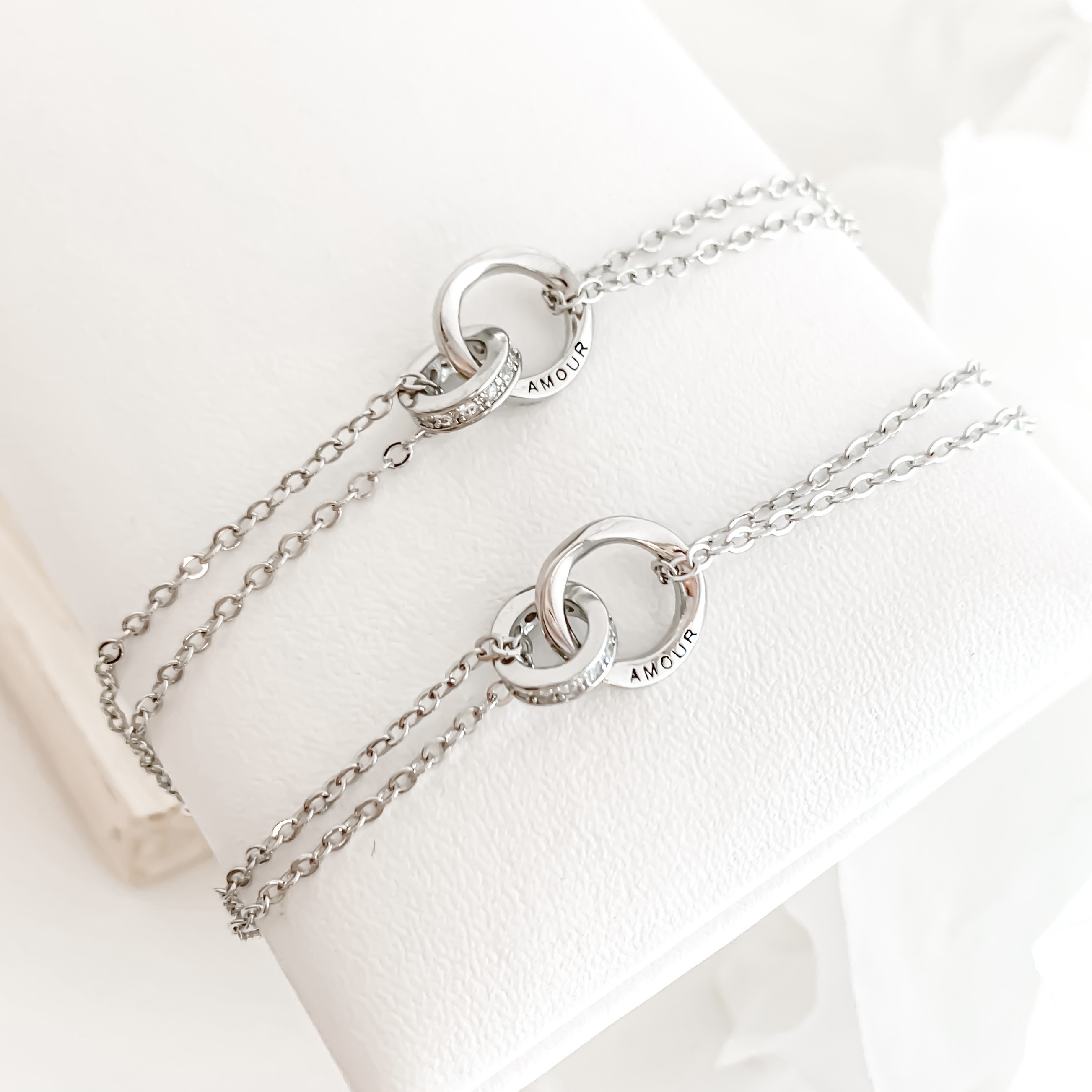 Amour莫比烏斯 」情侶手鏈 ｜S925純銀或鍍銀｜免費刻字✒️｜