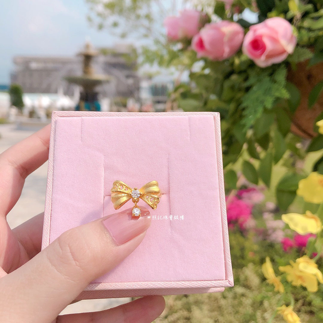 蝴蝶結 黃金戒指