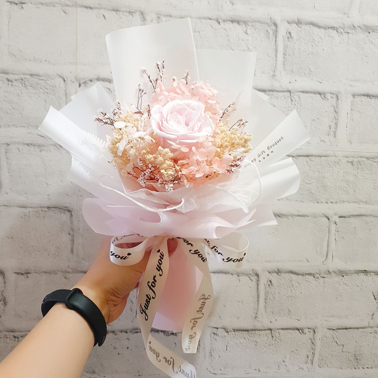 單朵玫瑰永生花束,single-rose-preserved flower bouquet