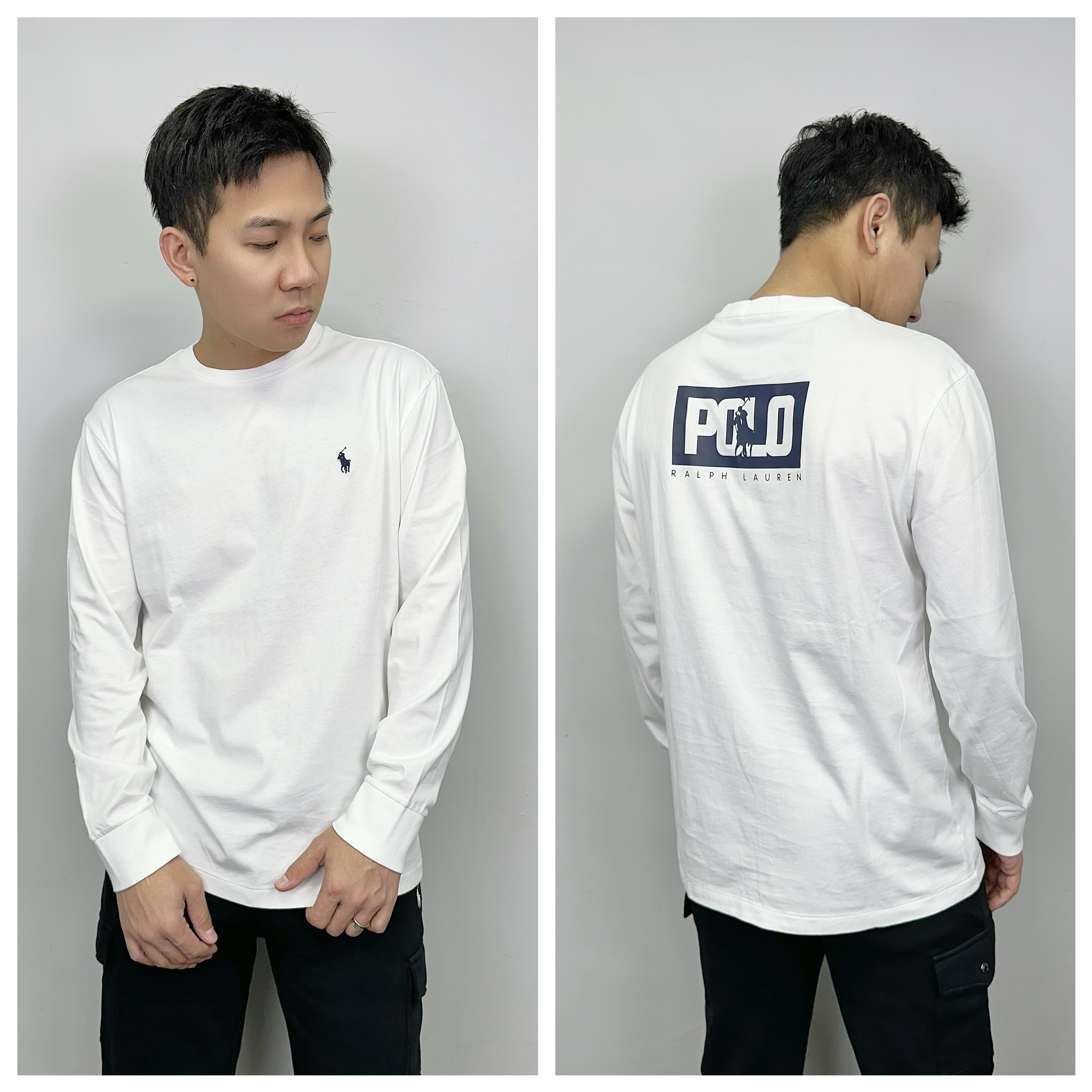 Polo Ralph Lauren 成人版 背後方塊字母 薄長袖 薄長T