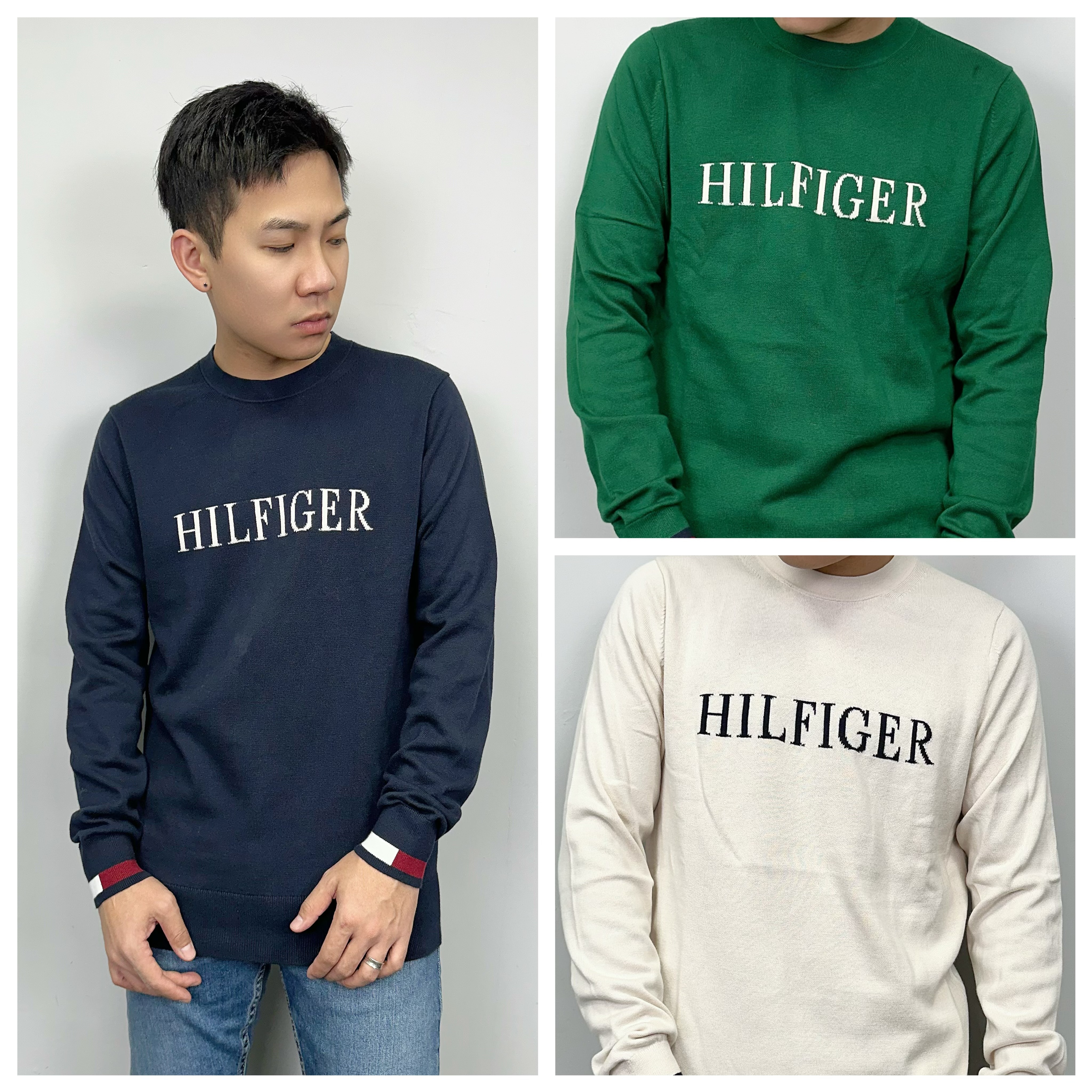 Tommy Hilfiger 簡約字母 滾邊 針織衫 毛衣 長袖