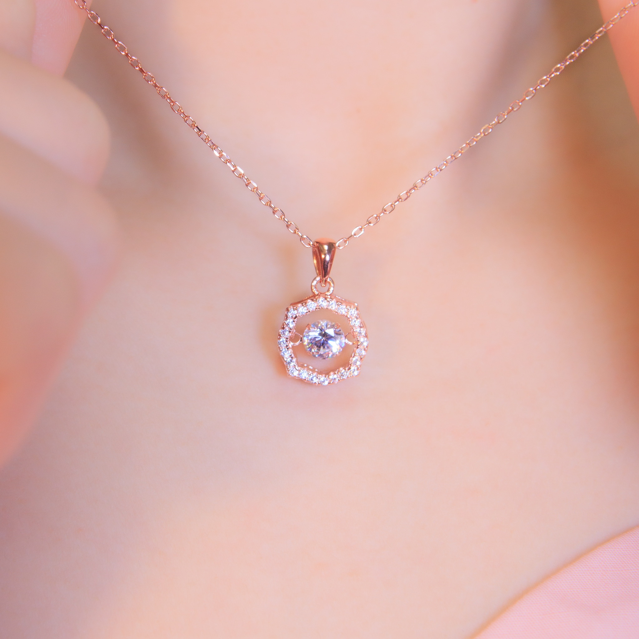 | 925純銀・白金・玫瑰金 | 懸浮純潔初衷項鍊  (銀/玫瑰金)  | NE1027 |