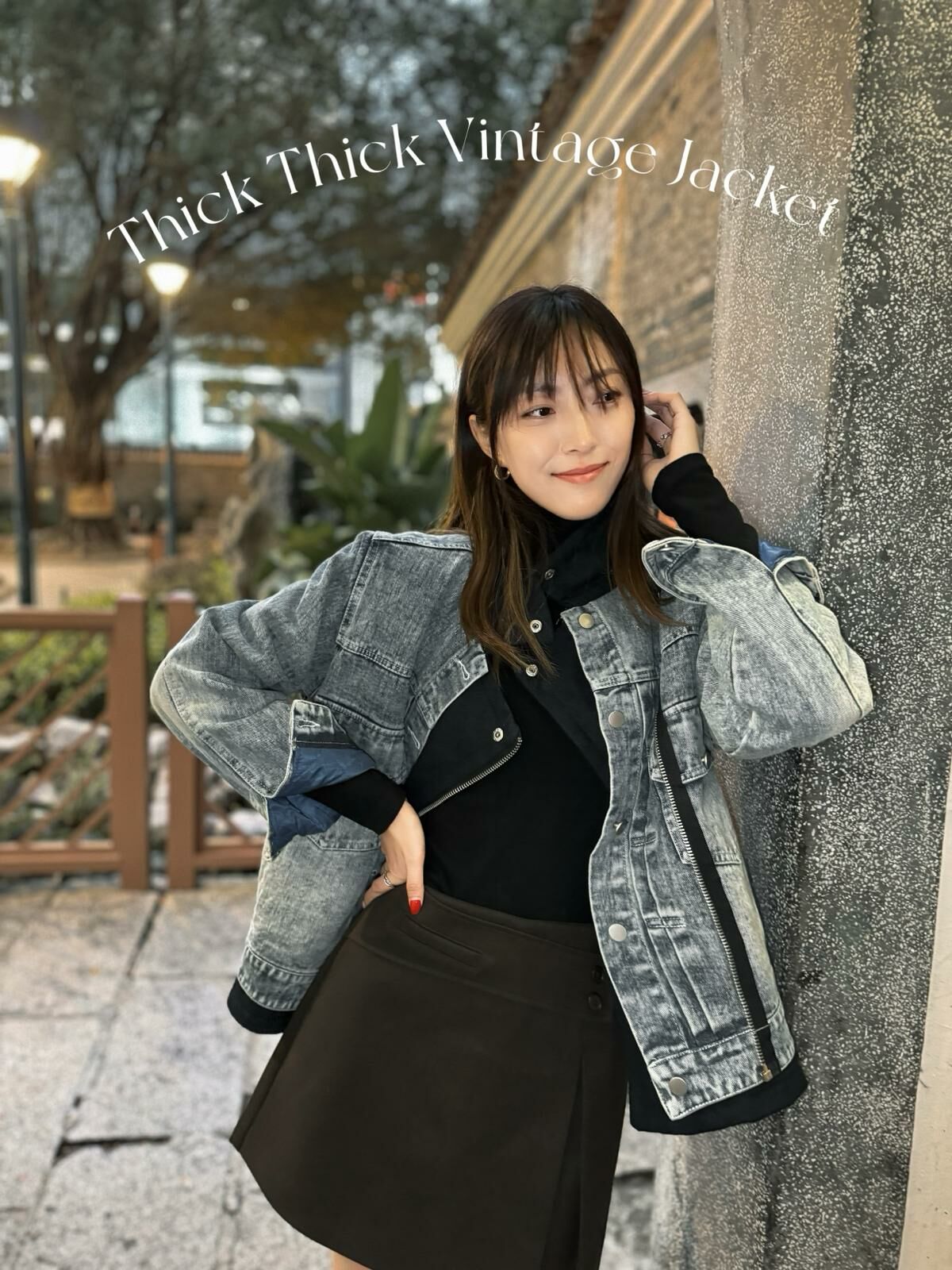 JK#5650 🤍狂襯牛仔褸