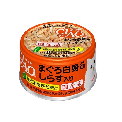 CIAO 罐頭 白身吞拿魚+白飯魚 85g,A-02【原箱24 罐】