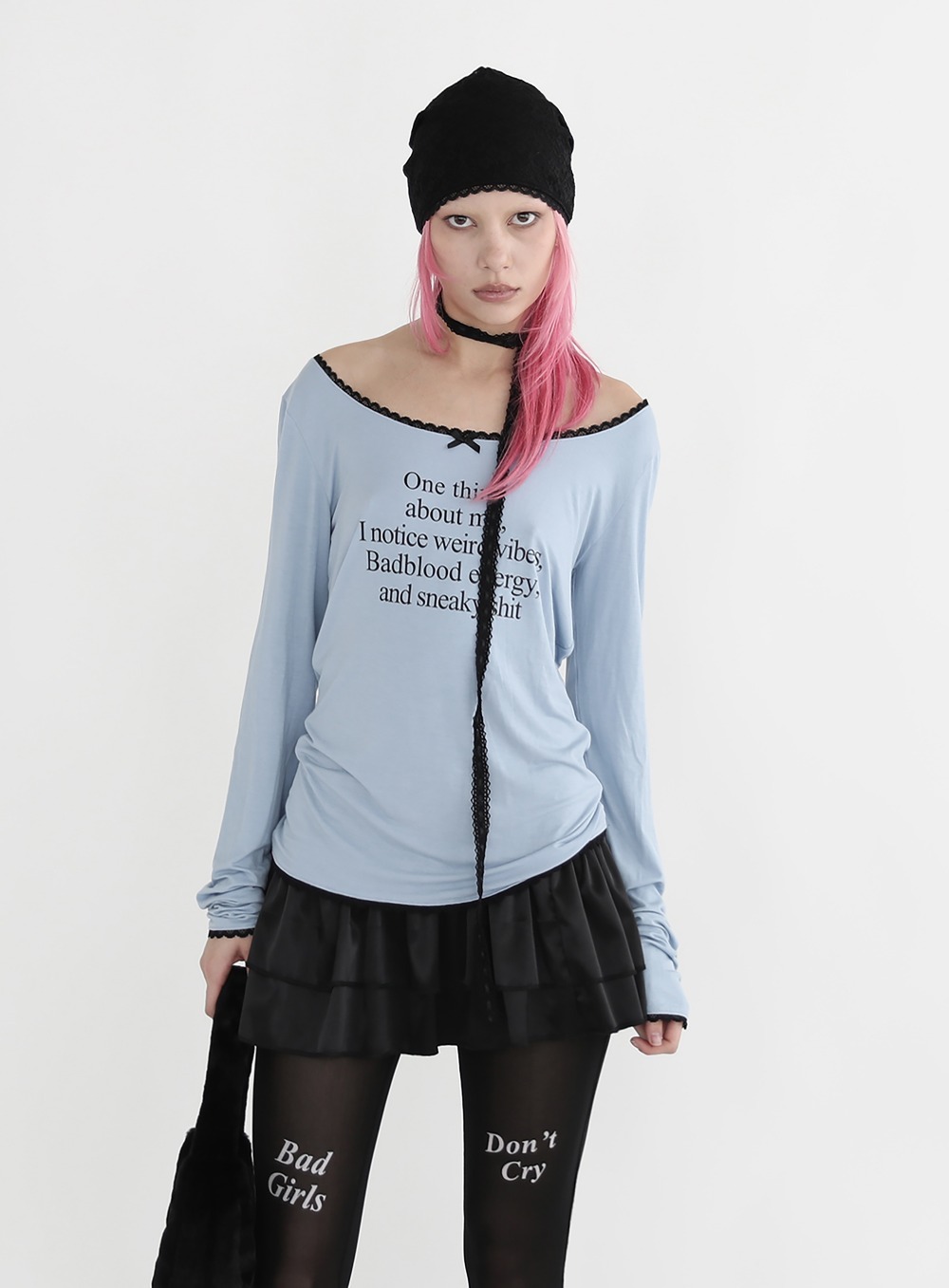 BAD BLOOD - ONE THING LONG SLEEVE TEE (LIGHT BLUE)