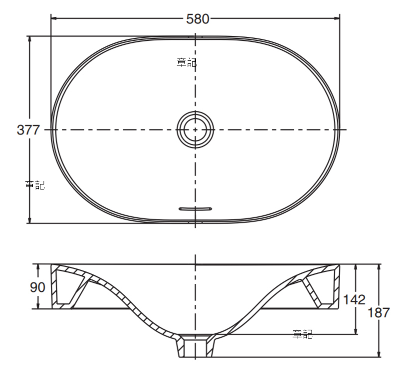 KOHLER K-31701T-0 CHALICE 橢圓形檯上式面盆
