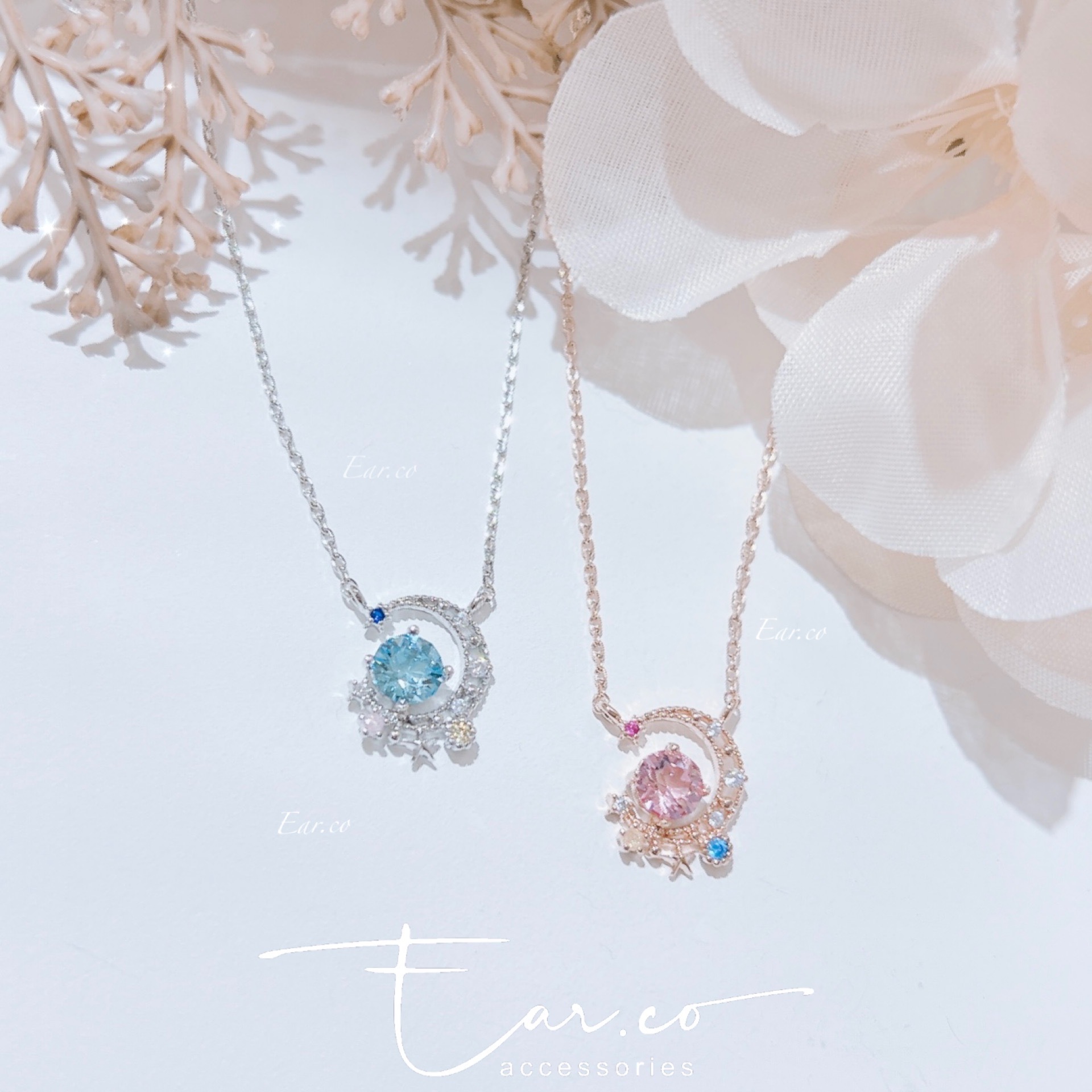 海洋星月水晶頸鏈