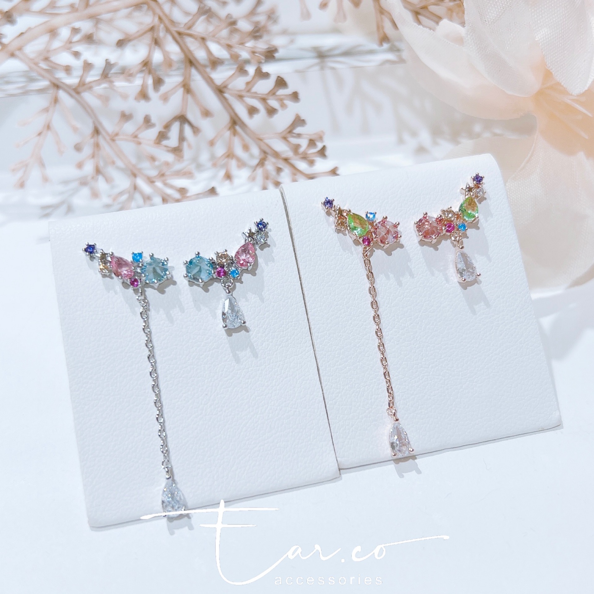 不對稱彩色水晶垂釣 #E265