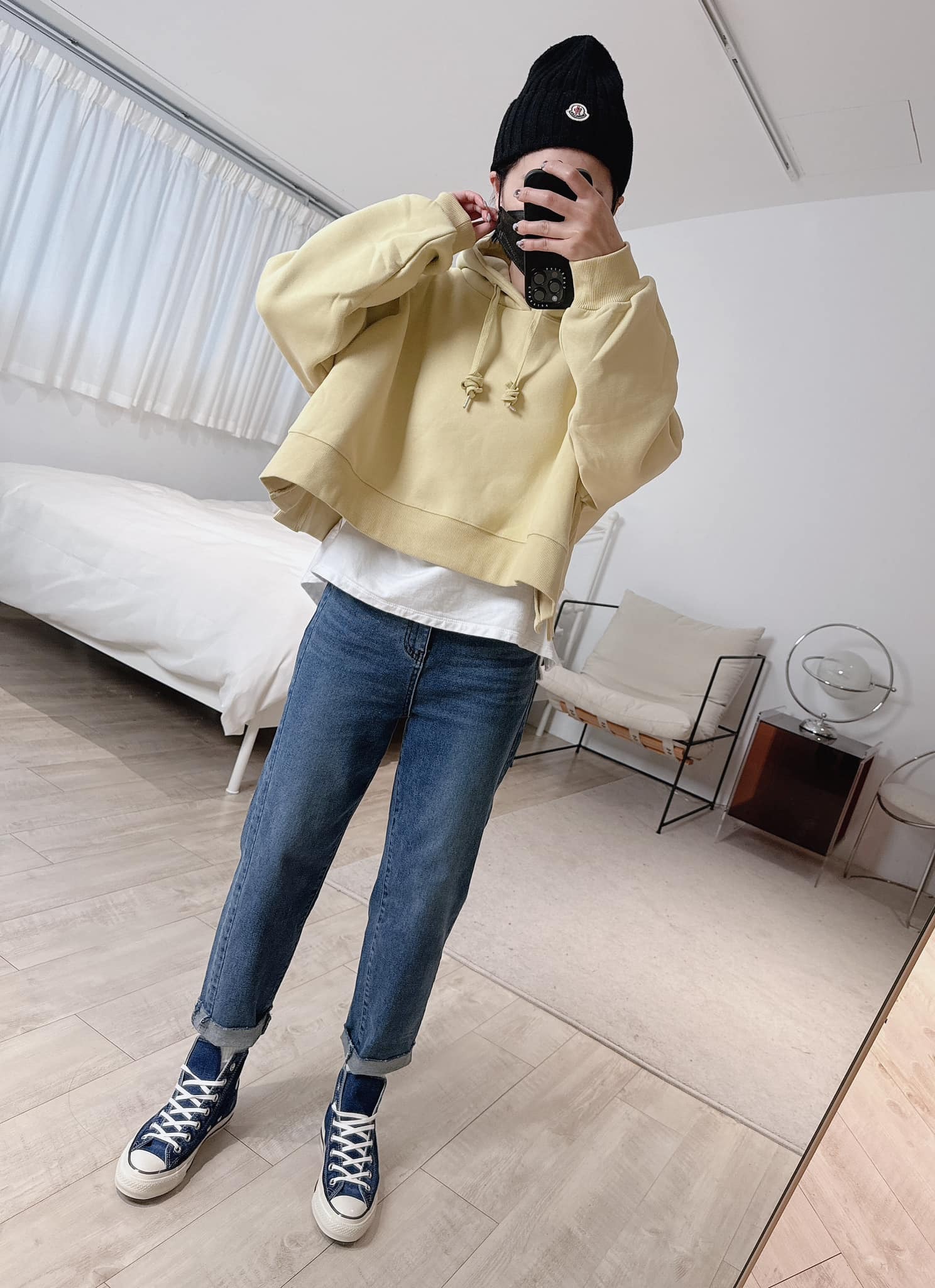 ᴴᴼᵀ ▸▸店長推薦◃◃ 秋冬新款/ 側開叉短版帽t  MANIFEST正韓🇰🇷