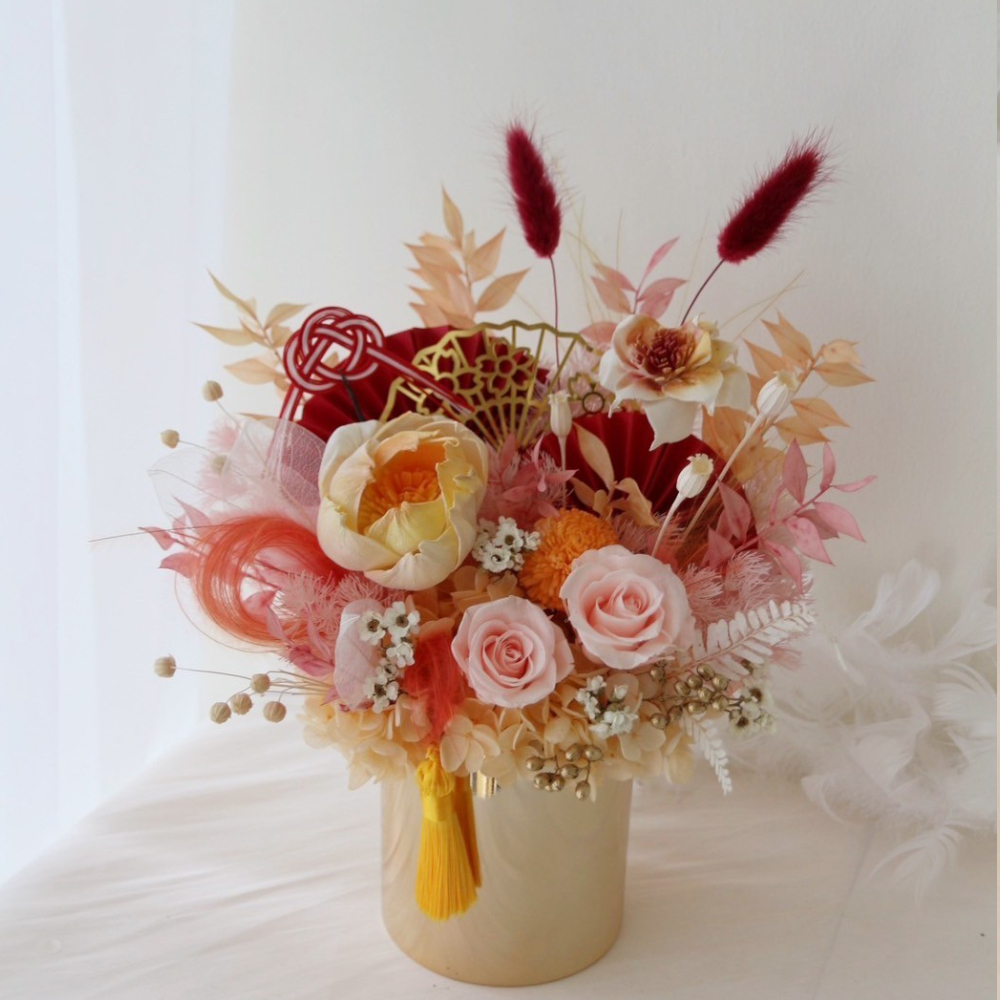 鎏金新年永生盆花