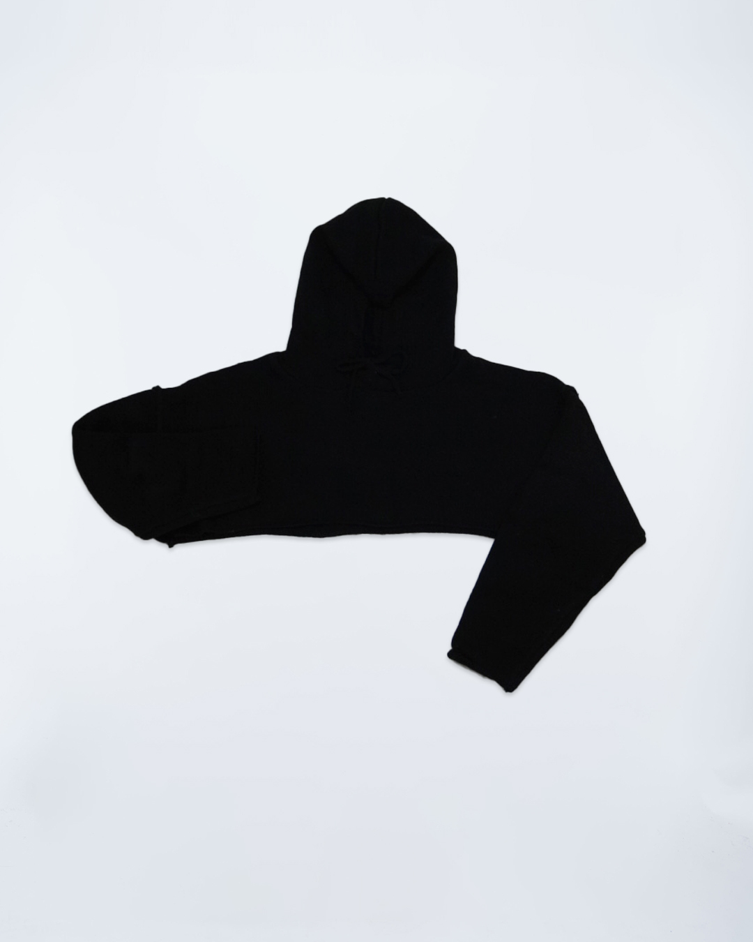 勾冷抽繩連帽袖套上衣