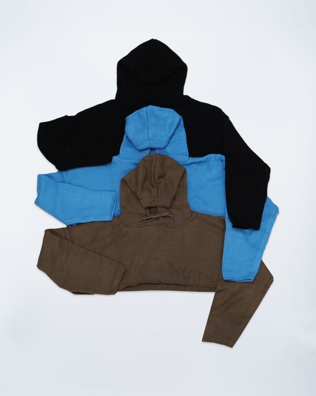 勾冷抽繩連帽袖套上衣