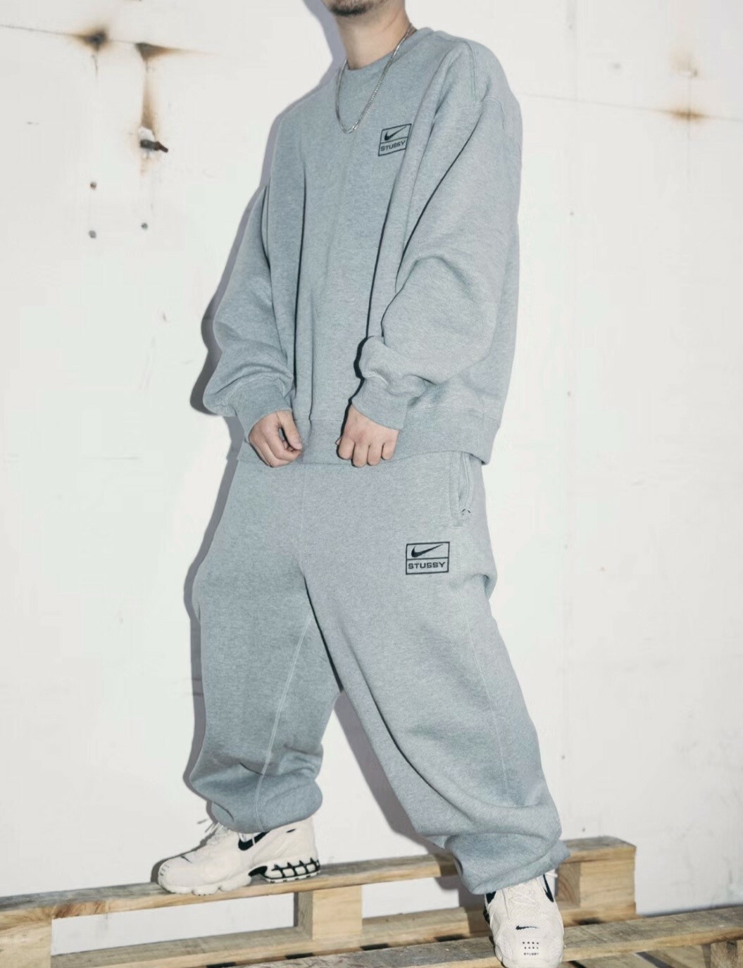 Nike X Stüssy 聯名 棉長褲/大學踢/帽踢