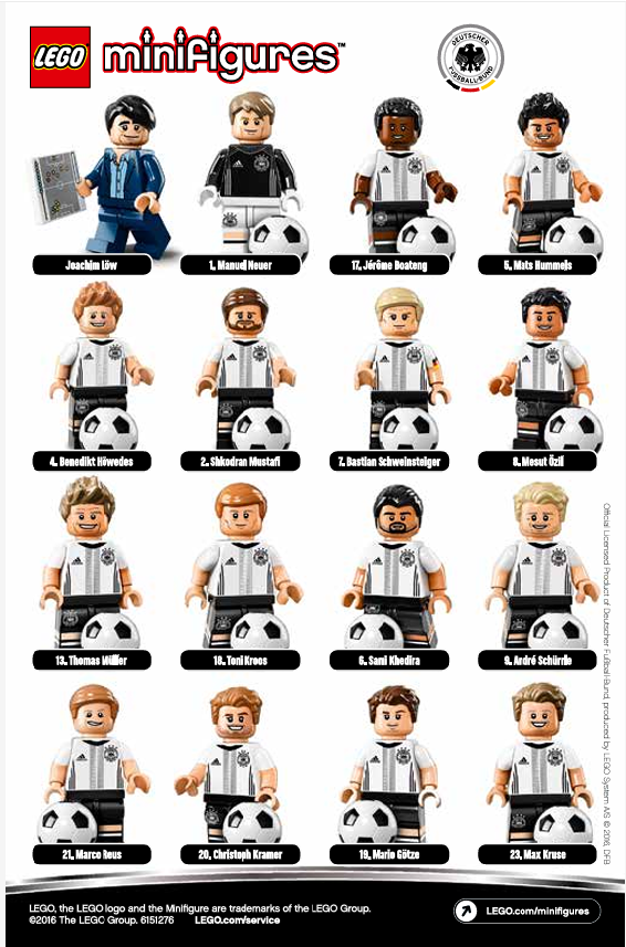 LEGO Minifigures 71014  - 德國隊 FULL SET