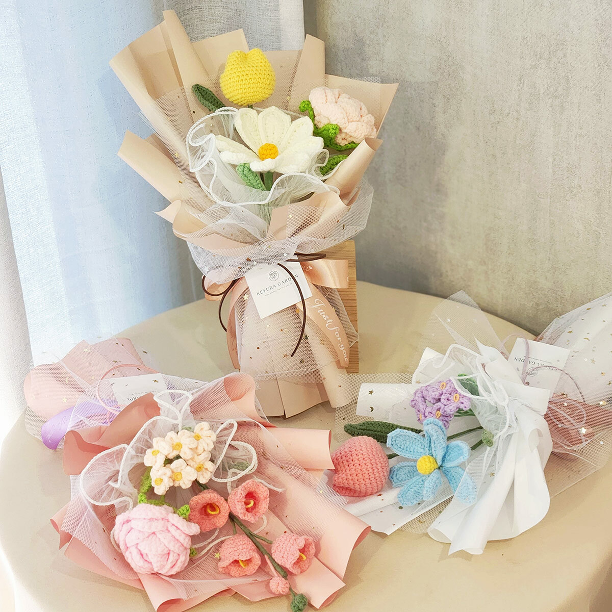 G66｜仙氣飄飄針織提袋花束