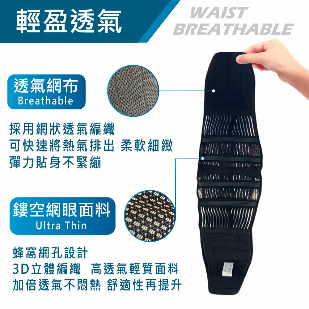 康得適COMDS-專業護具品牌 纖薄護腰 -戴得住的護腰 仿生彈性塑鋼支撐條 提供舒適和支撐分散腰部負擔