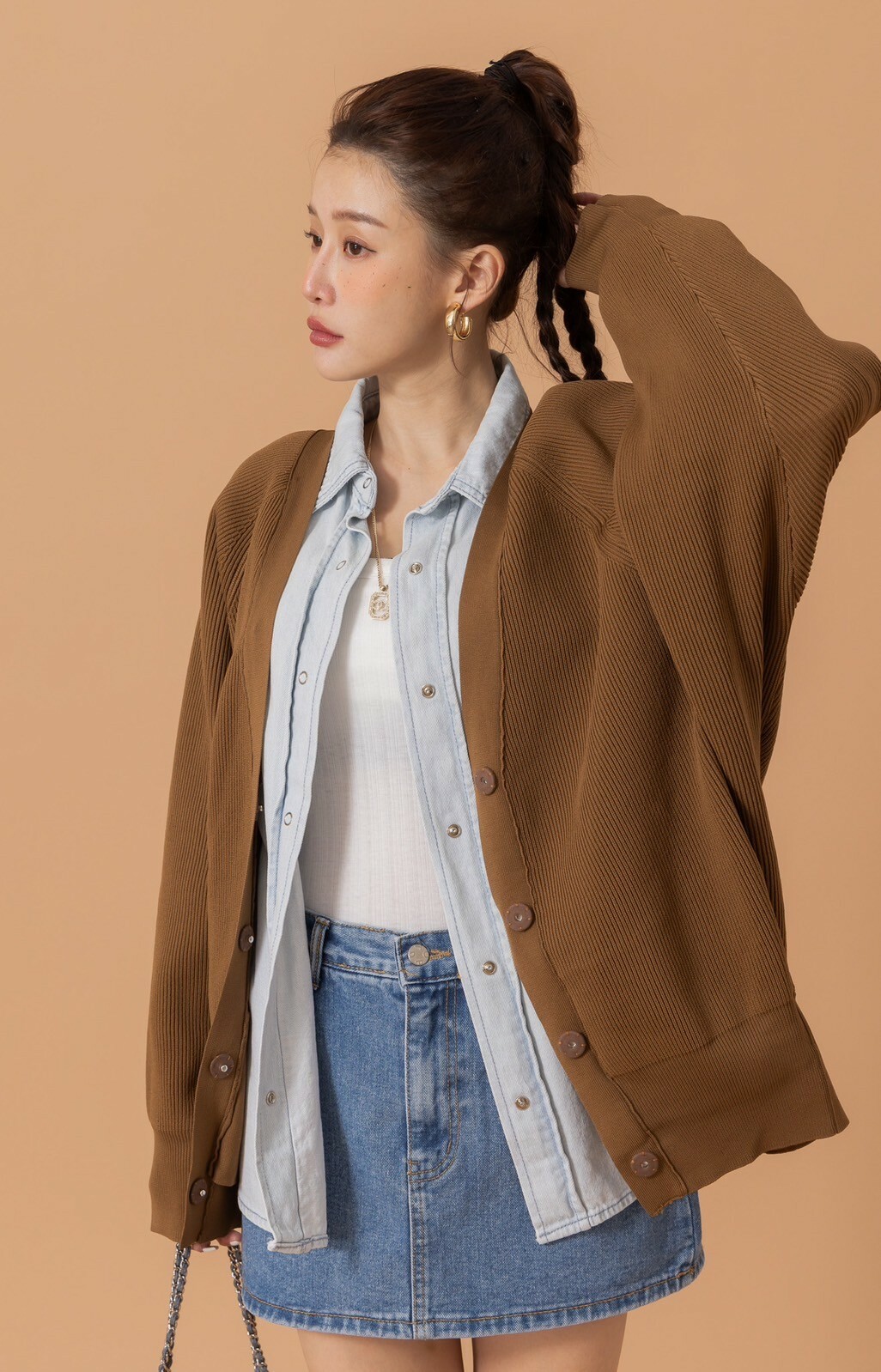 挺版飛鼠袖針織外套_AMISSA（咖）