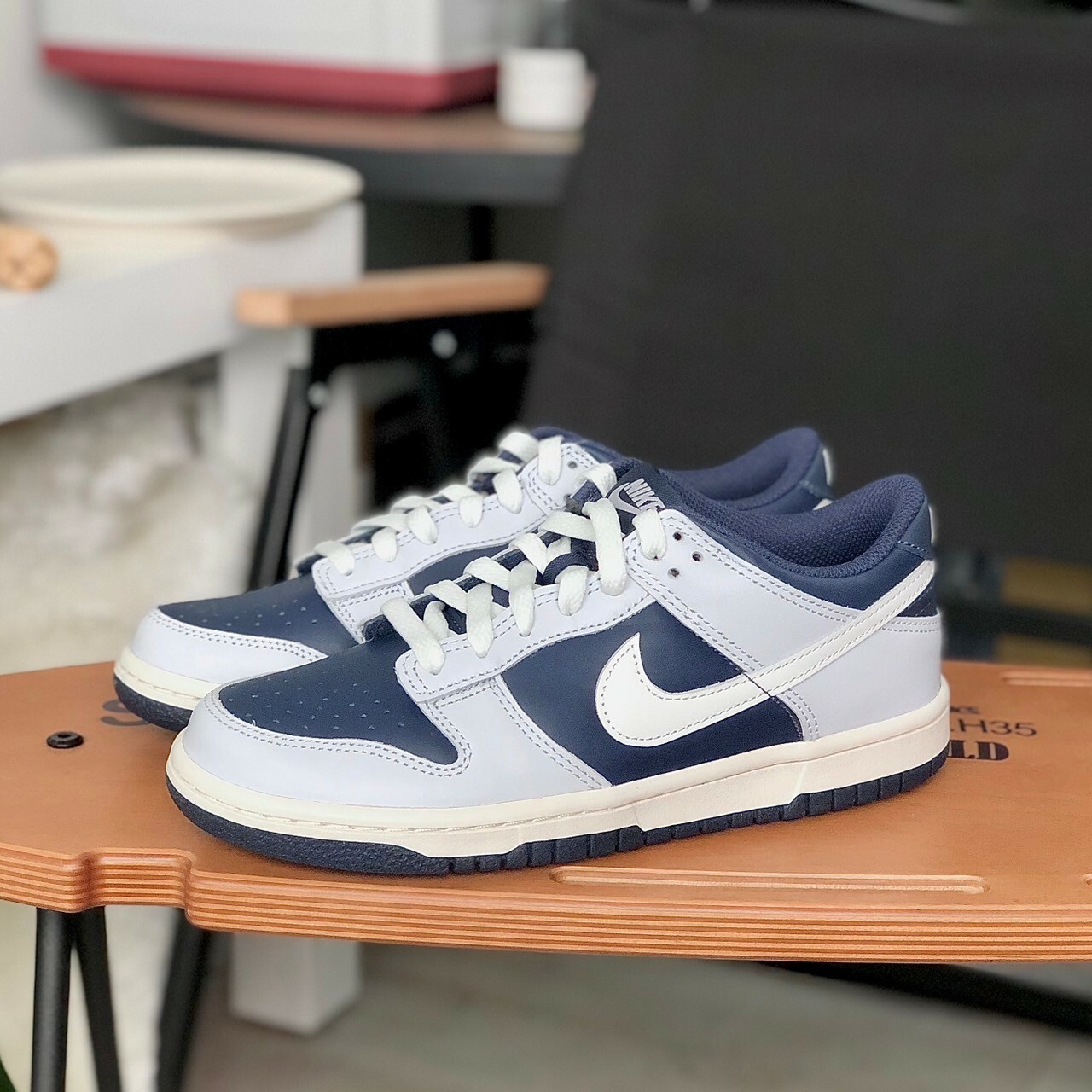 Nike Dunk Low(GS) 大童女鞋 復古 反轉藍白 深藍 水藍 FB9109-002