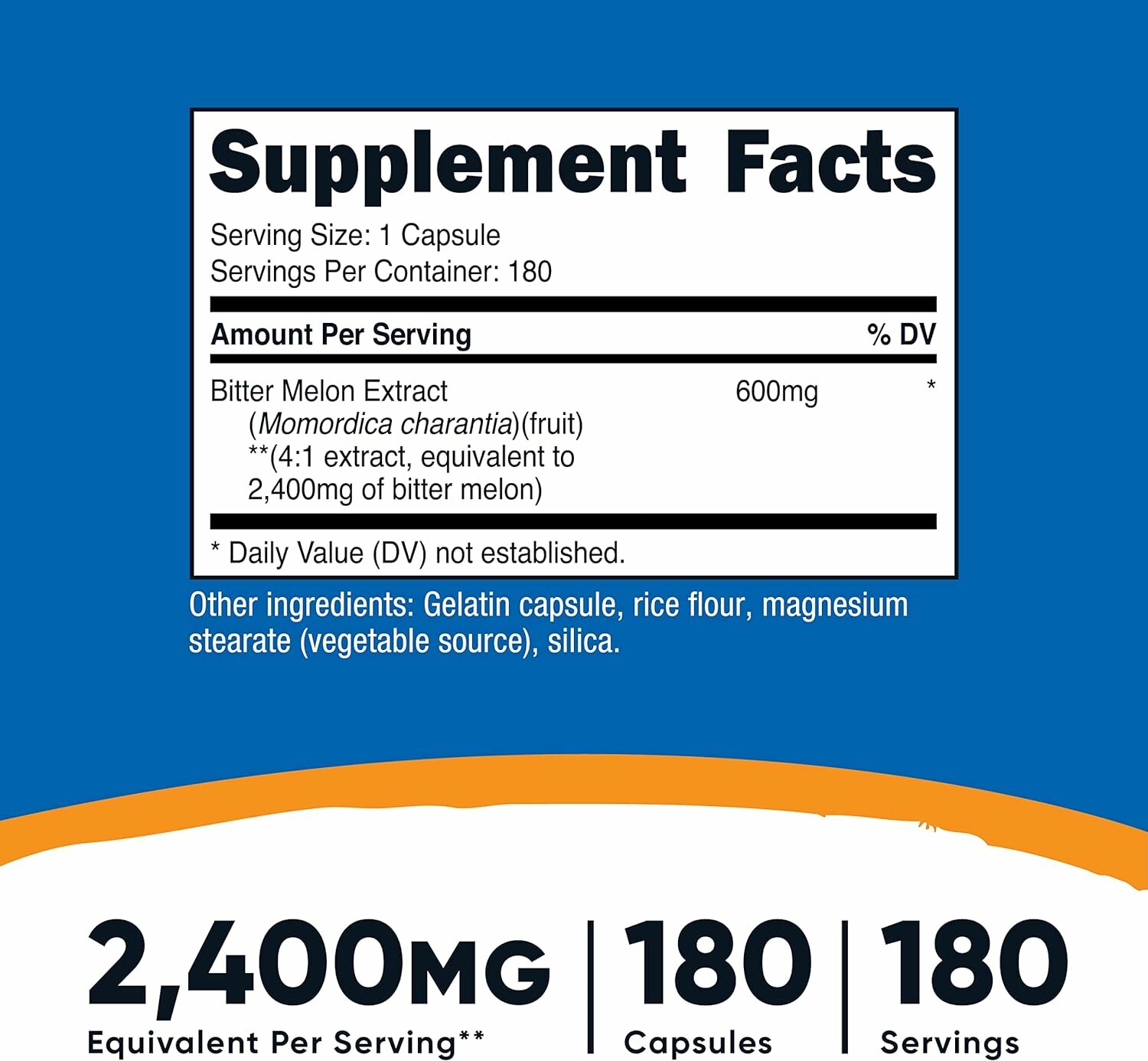 [預購] Nutricost 苦瓜 600毫克 180粒 Bitter Melon