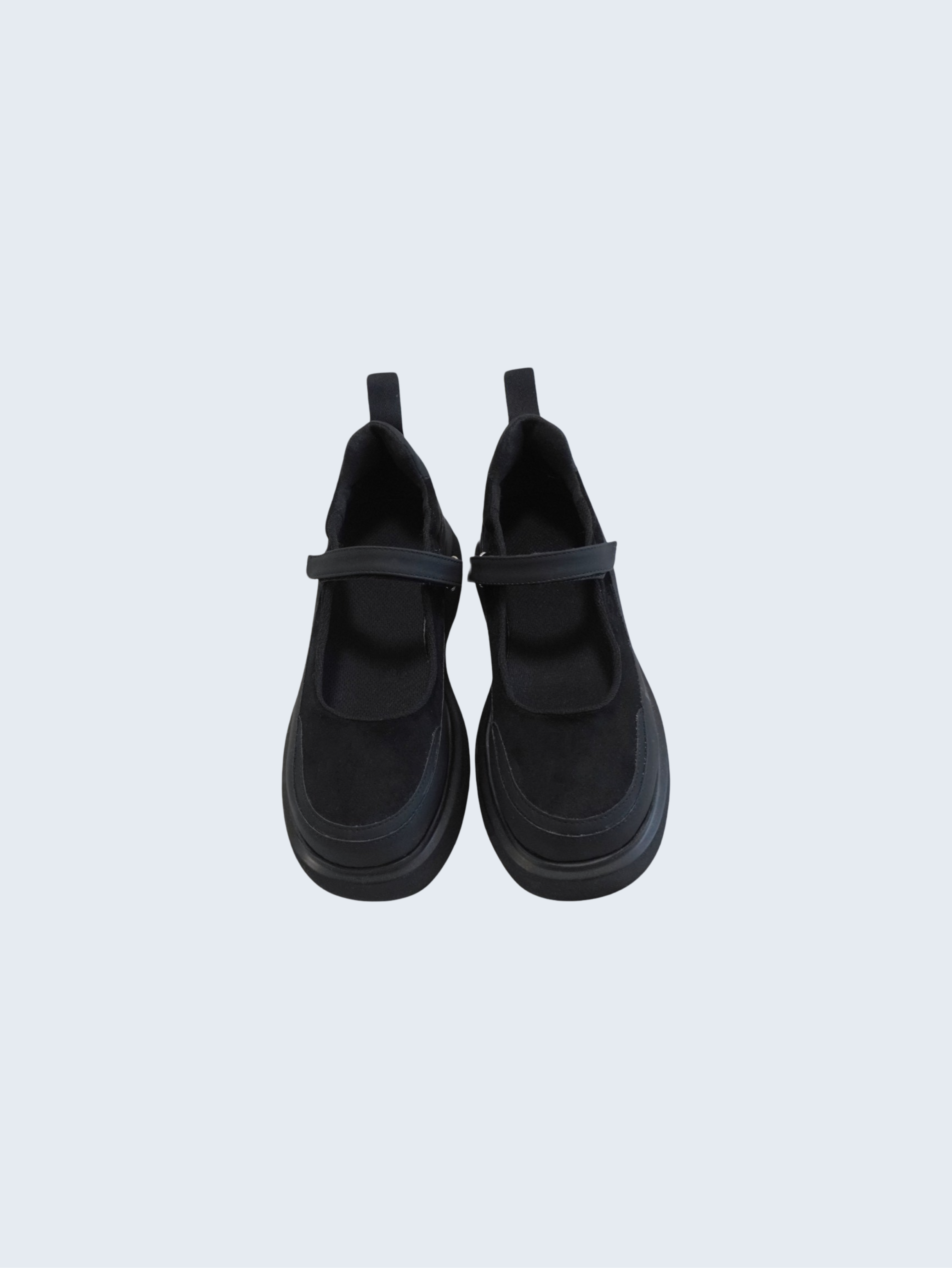 厚底絨面瑪利珍鞋