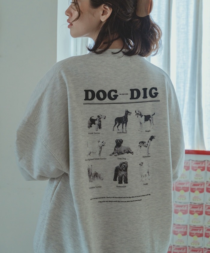 現貨┃日本選貨店 Dog Dig 狗狗 滿版 印花 圖案 大學TEE