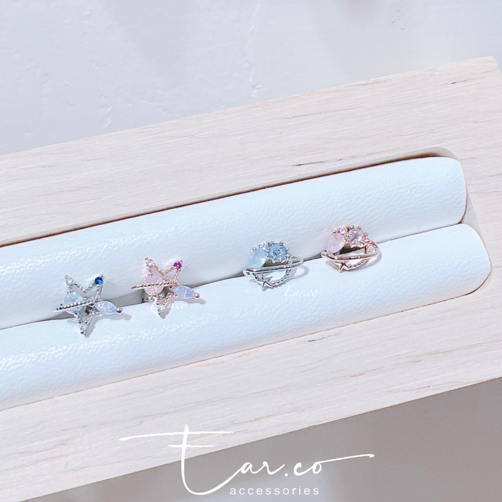 彩色星球星星/水晶蛋白石小星球耳骨釘 [單支] #P029