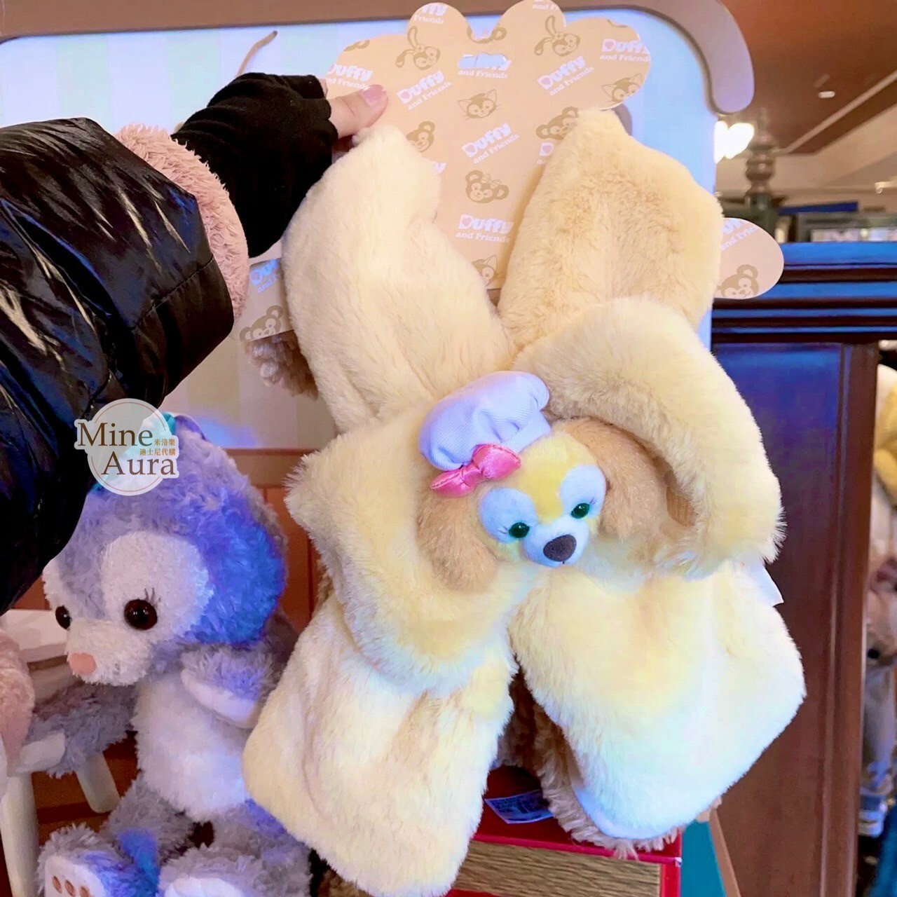 可琦安 餅乾 CookieAnn 絨毛大頭 蝴蝶結 造型圍巾 圍脖 -上海迪士尼樂園