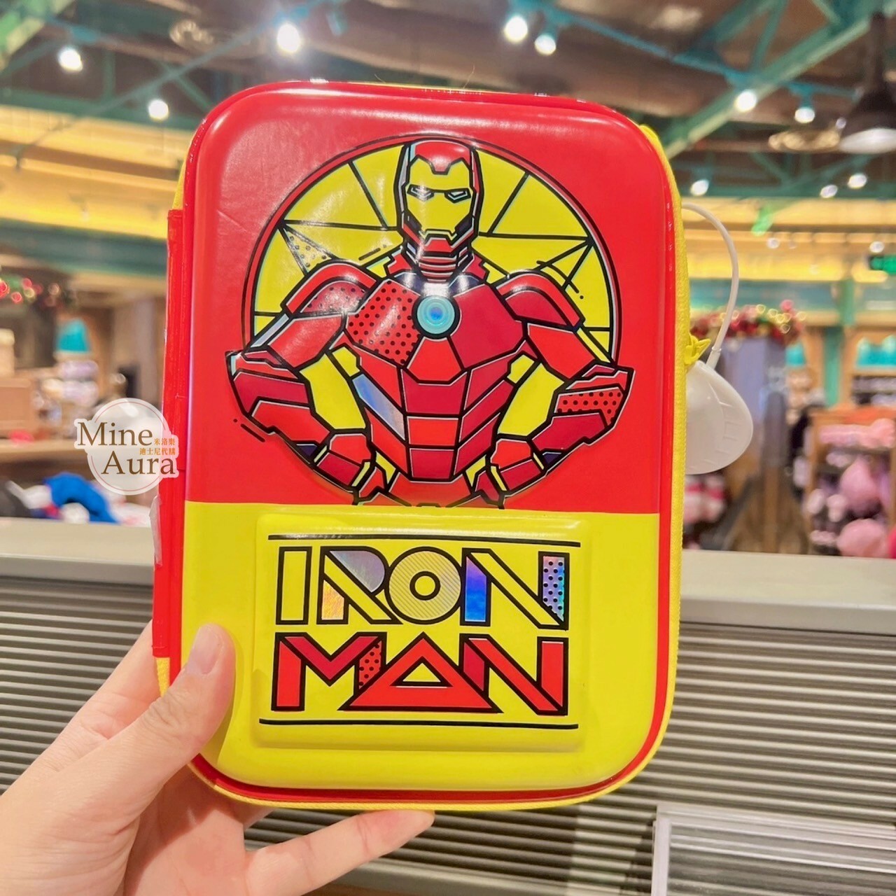 (限時特價) 鋼鐵人 Iron Man 圖案 紅黃配色 文具包 文具組 漫威 Marvel -上海迪士尼樂園