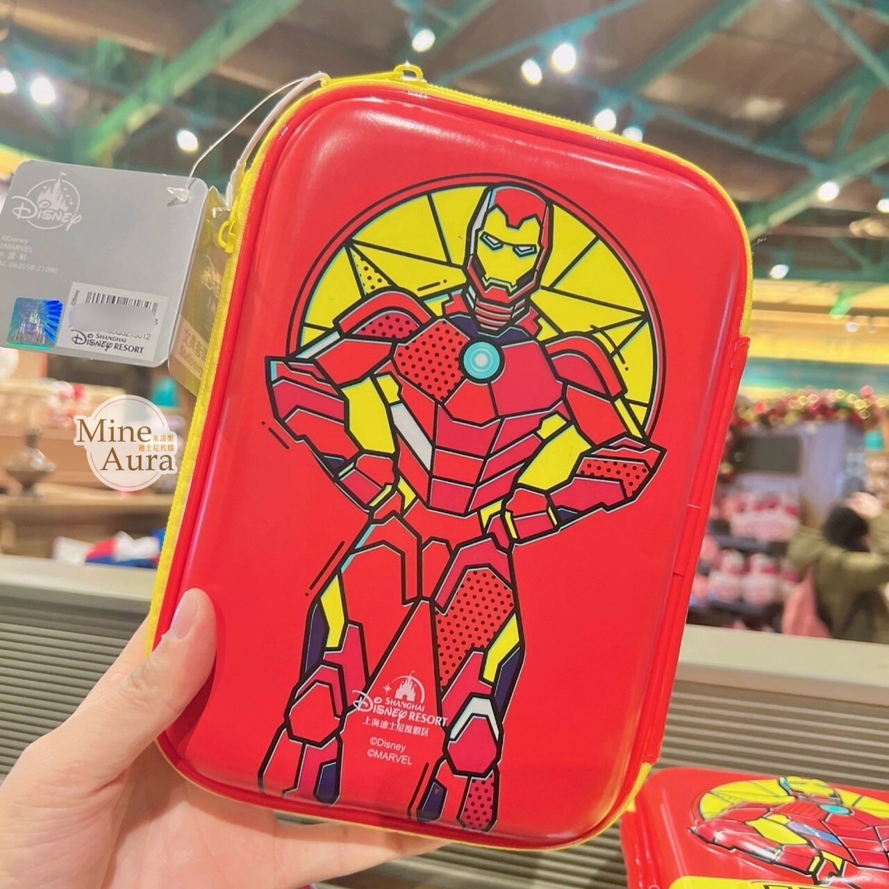 (限時特價) 鋼鐵人 Iron Man 圖案 紅黃配色 文具包 文具組 漫威 Marvel -上海迪士尼樂園