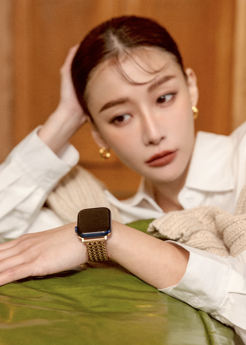 Apple Watch 不鏽鋼低調奢華編織錶帶 (玫瑰金)