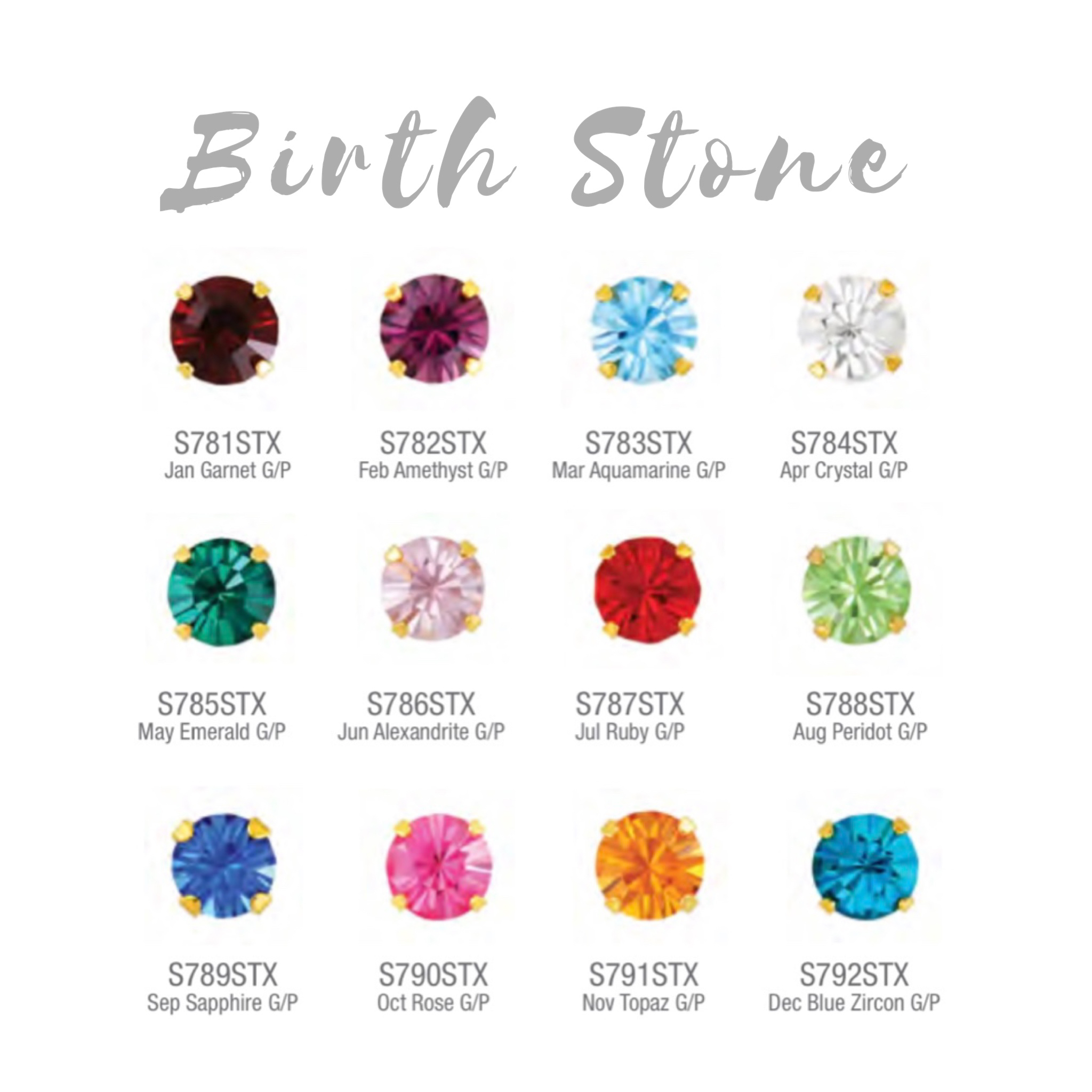 STUDEX誕生Swarovski石 [316L醫療鋼]