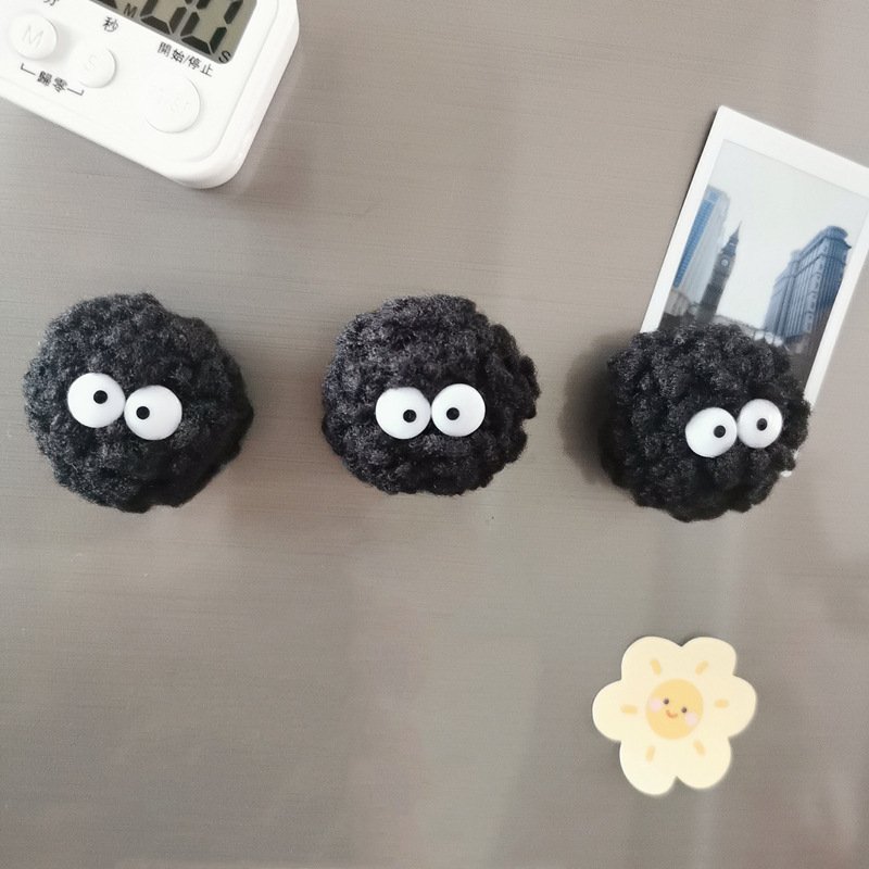 《3548》可愛黑色小煤球立體磁鐵