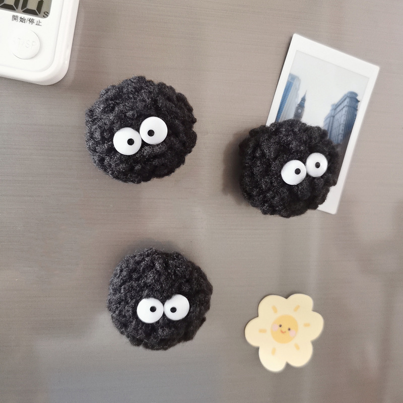 《3548》可愛黑色小煤球立體磁鐵
