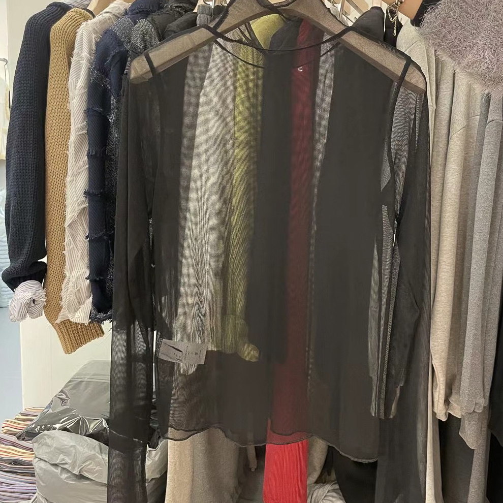 N46透視細緻紗內搭(白/黑)