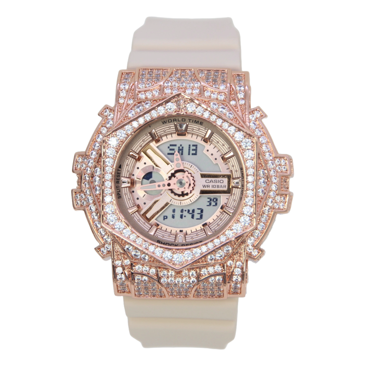 玫瑰金 改裝手錶 BA-110XCP-4A - 玫瑰