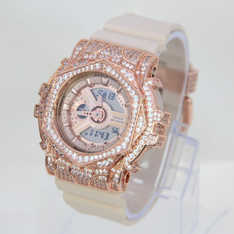 玫瑰金 改裝手錶 BA-110XCP-4A - 玫瑰